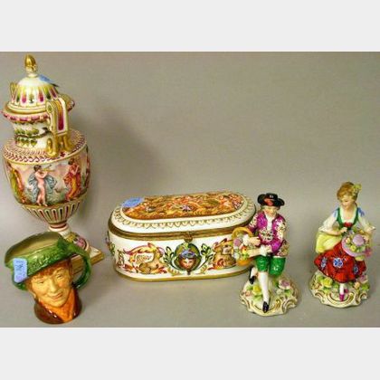 Five Assorted Pottery and Porcelain Decorative Items