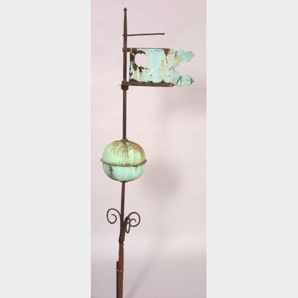 "1748" Sheet Copper and Iron Banner Weather Vane