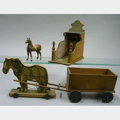 Two Wooden Horse Toys