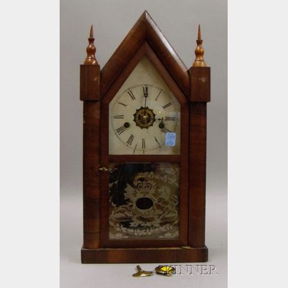 Mahogany Sharp Gothic or "Steeple Clock" by E.N. Welch