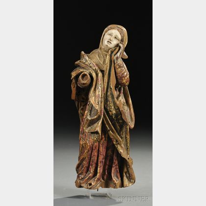Polychrome Giltwood Figure of Mary Magdalene