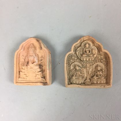Two Terra-cotta Amulets and a Thangka