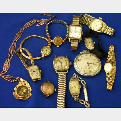 Group of Mens and Womens Wristwatches and a Pocket Watch. 