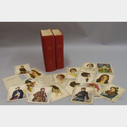 Bound Set of Motion Picture Magazine and Eighteen Circa 1920 Theater Schedule Cards with Glamour Illustrations