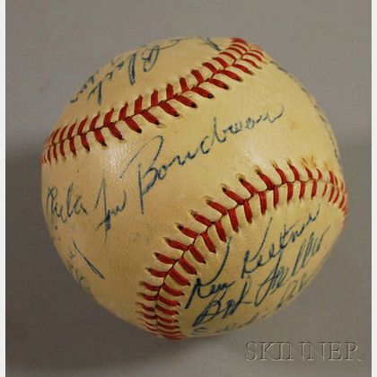 1948 Cleveland Indians Autographed Baseball