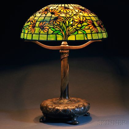 Tiffany Studios Black-eyed Susan Mosaic Glass Table Lamp 