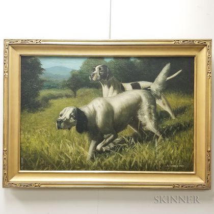 Attributed to Alexander Pope (Massachusetts, 1849-1924) Two Hunting Dogs