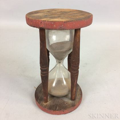 Turned and Painted Wood Hourglass