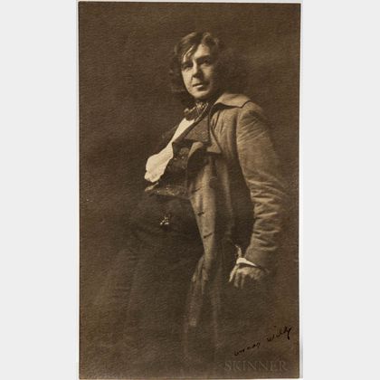 Wilde, Oscar (1854-1900) Signed Contemporary Photograph of an Oscar Wilde Impersonator, San Francisco, c. 1882.