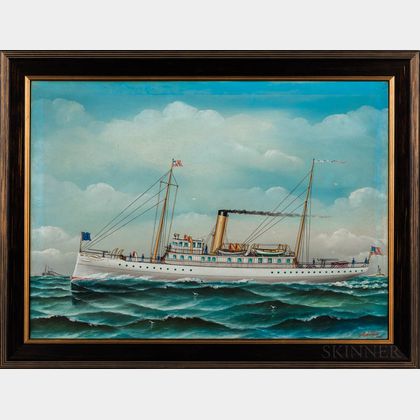 Otto Muhlenfeld (American, 1871-1907) Steamer at Sea