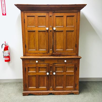 Country Pine Paneled Cupboard