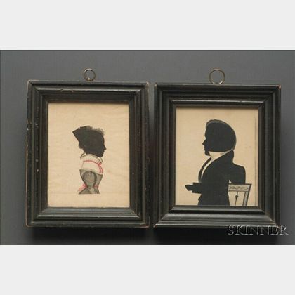 Pair of Silhouette Portraits of Amasa and Eliza Perrin