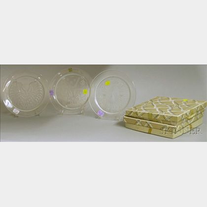 Five Colorless Lalique Collector Plates