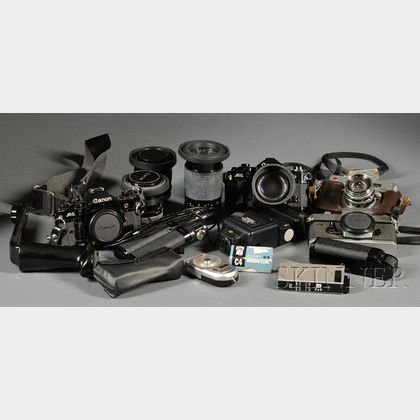 Group of 35mm Cameras and Accessories