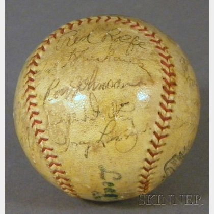 1936 New York Yankees Autographed Baseball