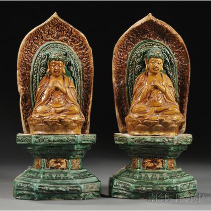 Pair of Sancai Buddhas