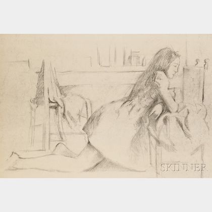 Balthus (French, 1908-2001) Jeune fille agenouillée