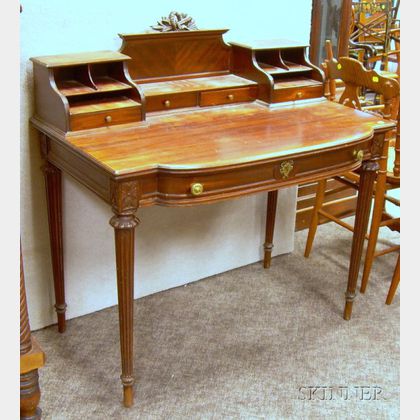 Ladys Neoclassical Carved Mahogany Writing Desk. 
