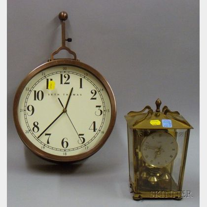 Brass Anniversary Clock and a Two-Dial Clock by Seth Thomas