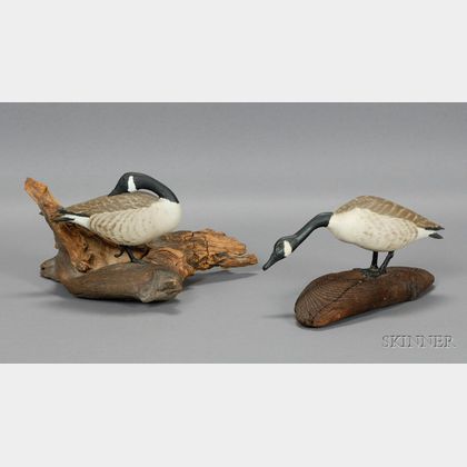 Two Carved and Painted Canada Goose Figures