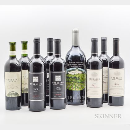 Sterling Vineyards, 9 bottles1 magnum 