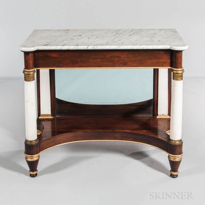 Empire-style Marble-top, Rosewood-veneered, and Ormolu-mounted Pier Table