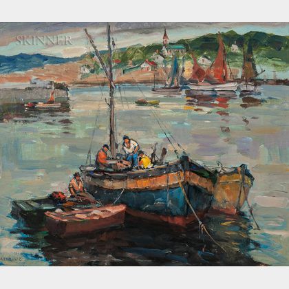 Antonio Cirino (Italian/American, 1889-1983) Fishermen in a Boat