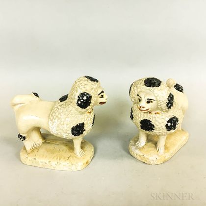 Pair of Chalkware Poodles