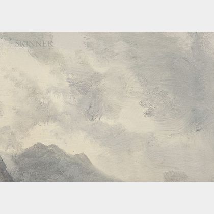 Albert Bierstadt (American, 1830-1902) Mountain Peak in Cloud