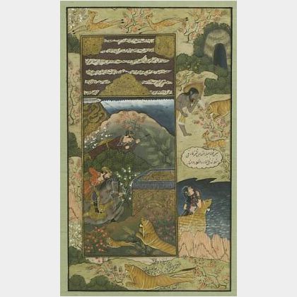 Two Indo-Persian Illuminated Manuscript Leaves