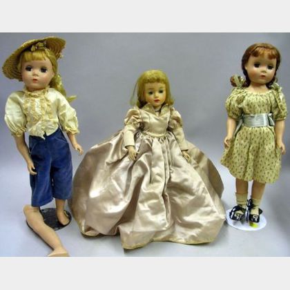Three Hard Plastic Madame Alexander Dolls