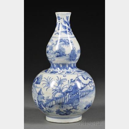 Blue and White Double-gourd Vase