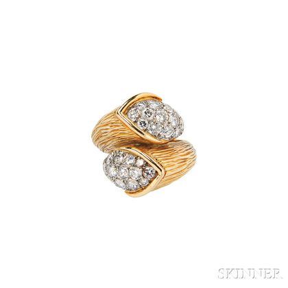 18kt Gold and Diamond Bypass Ring, Boucheron
