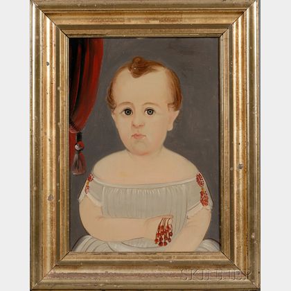 William Matthew Prior (American, 1806-1873) Portrait of a Baby in Blue.