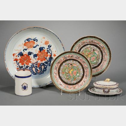 Five Chinese Export Porcelain Table Items