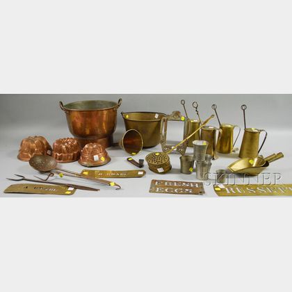 Group of Metal, Copper, Brass, Iron, and Pewter Items