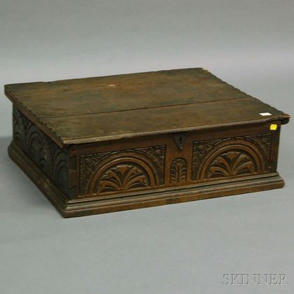 Carved Oak Bible Box