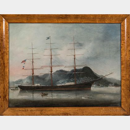 Chinese School, 19th Century The American Clipper Ship Commodore T.H. Allen at Hong Kong