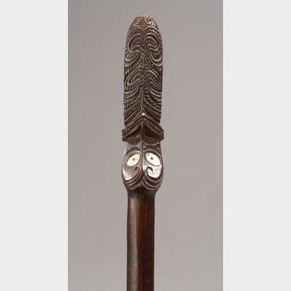 Maori Carved Wood Staff