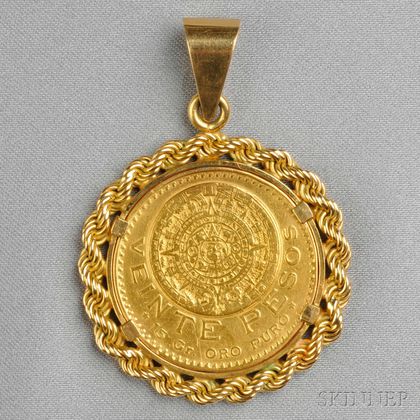 20 Peso Gold Coin Pendant