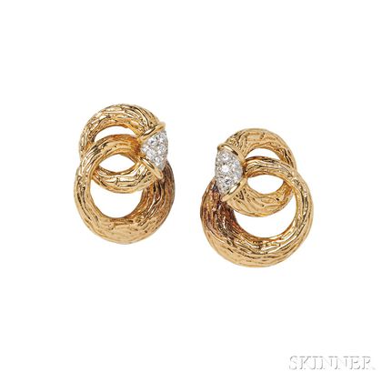 18kt Gold and Diamond Earclips, Boucheron