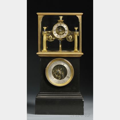 Henri Robert Belgian Slate Perpetual Calendar Mantel Clock