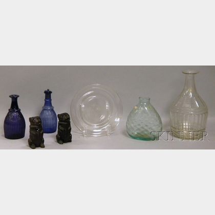 Seven Pieces of Blown, Molded, and Pressed Glass