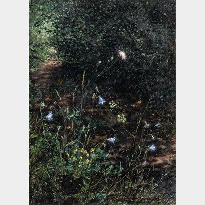 Léon Bonvin (French, 1834-1866) Wildflowers on a Wooded Path