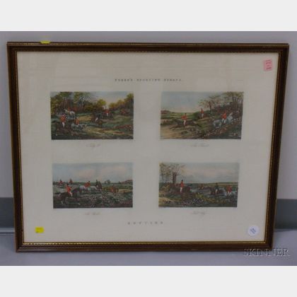 Framed Hand-colored Engraving, Fore's Sporting Scraps, by J. Harris