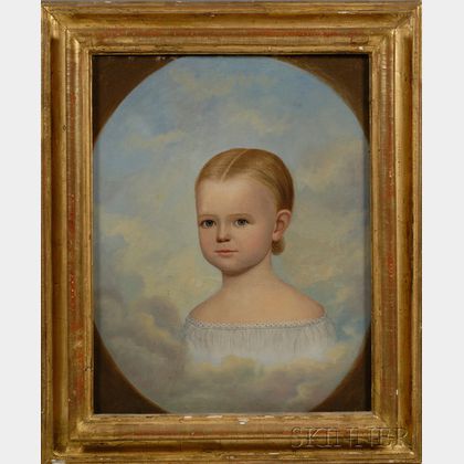 Attributed to Horace Bundy (American, 1814-1883) Memorial Portrait of a Young Girl.