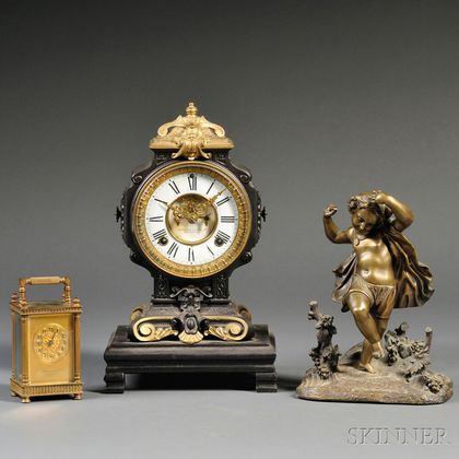 Ansonia Mantel Clock and French Carriage Clock