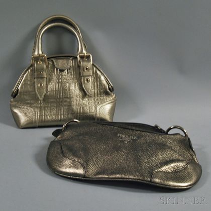 Two Metallic Gold Leather Designer Handbags