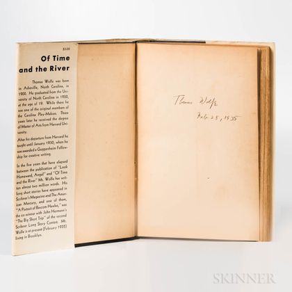 Wolfe, Thomas (1900-1938) Of Time and the River: a Legend of Hunger in a Man's Youth , Signed First Edition.