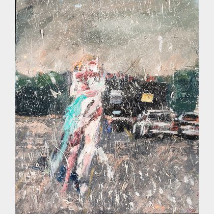 Alphonse Borysewicz (American, b. 1957) A Couple in the Rain